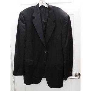 CANALI Solid Black 100% Wool 2 Button Blazer Sport Coat Jacket‎ 56 R